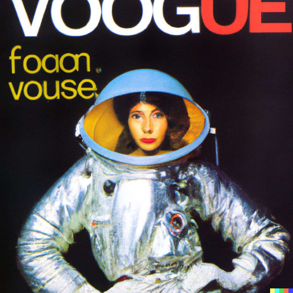 an astronaut, front cover of Vogue, 2000